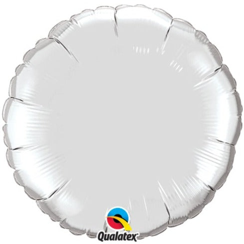 36 Inch Round Silver Plain Foil (Flat)