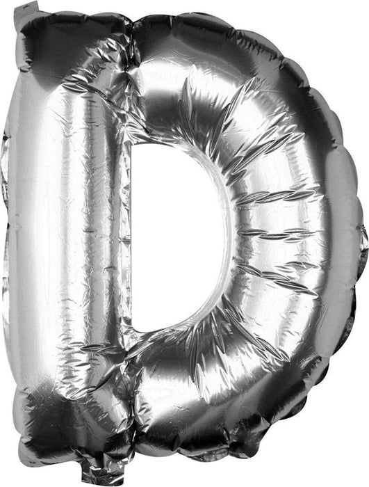Ballon aluminium lettre D argenté 16"
