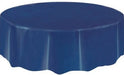 Navy Blue Plastic Table Cover - Round