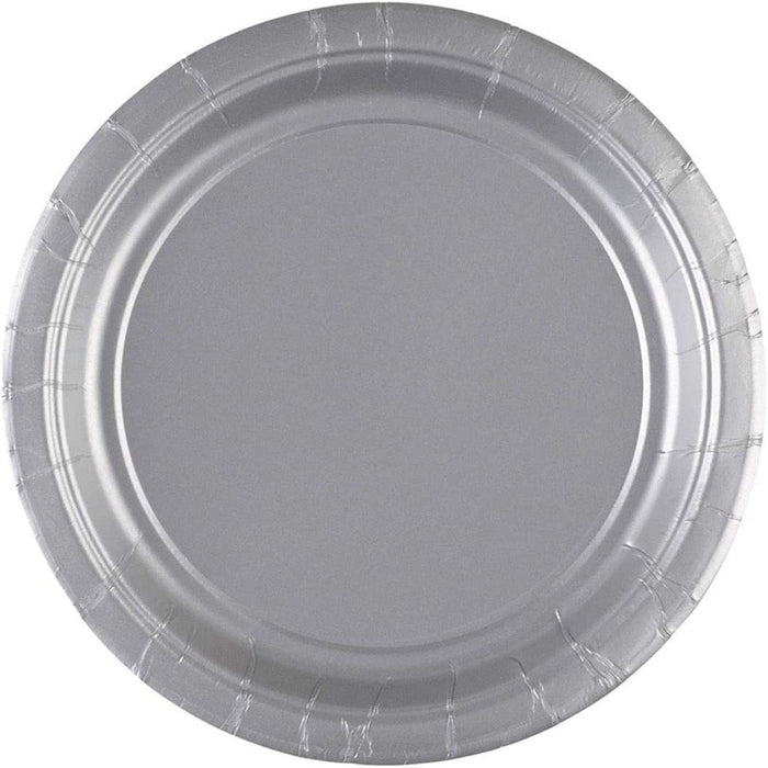 SILVER PAPER PLATE 17.7CM 8PK