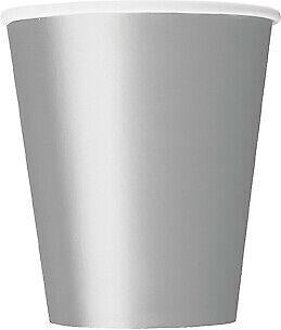 Silver Paper Party Cups 8pk