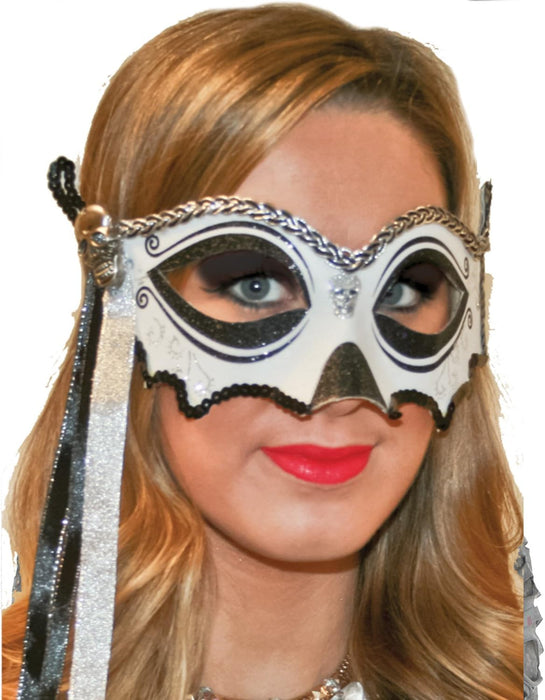 Black/Silver Masquerade Mask