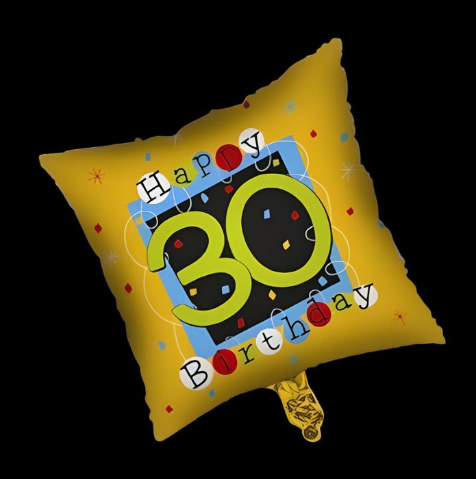 18'' Happy 30th Birthday Pillow Foil