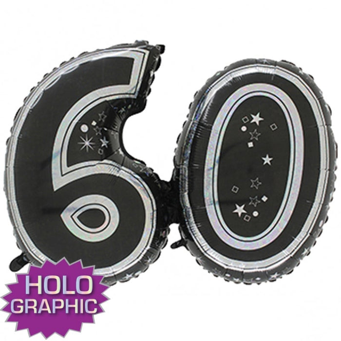 28'' FOIL SUPER SHAPE BLACK 60TH