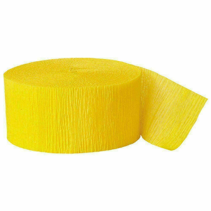 Sunflower Yellow Crepe Paper Streamer 81ft