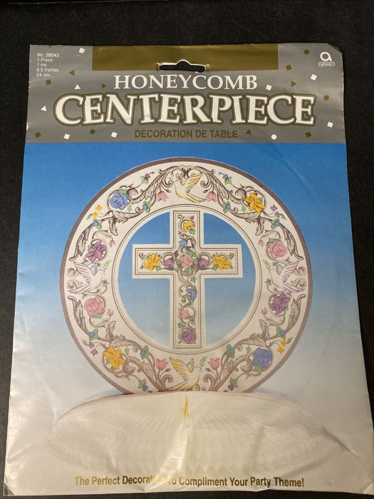 Honeycomb Centrepiece Christening Cross