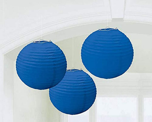 Royal Blue Paper Lantern 3pk 20.4Cm