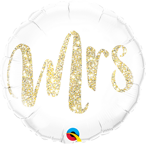 18'' Glitter Gold Mrs Foil Balloon