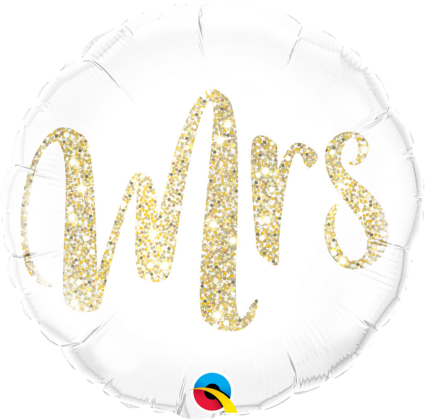 18'' Glitter Gold Mrs Foil Balloon