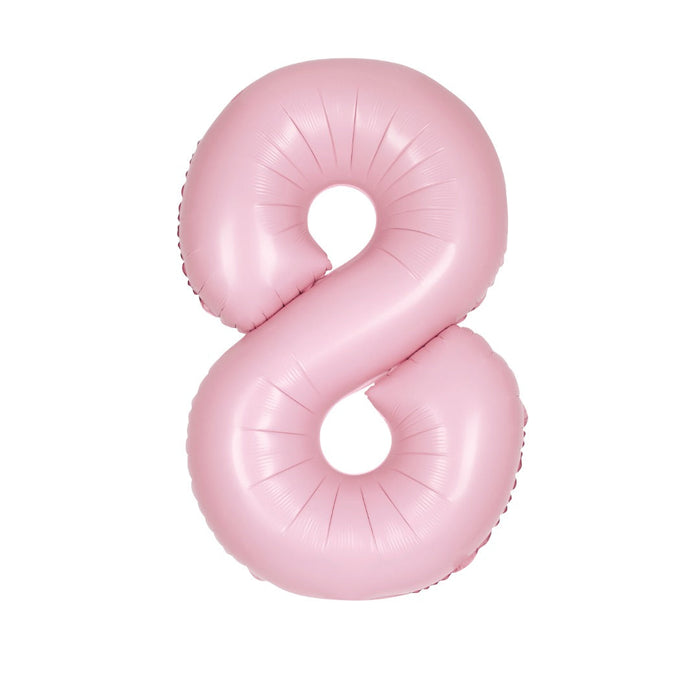 Matte Lovely Pink Number 8 Shaped Foil Balloon 34''