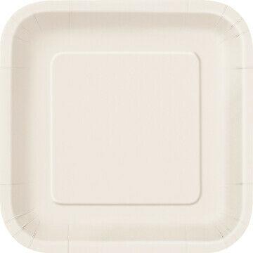 Ivory Square Paper Party Side Plates 16pk