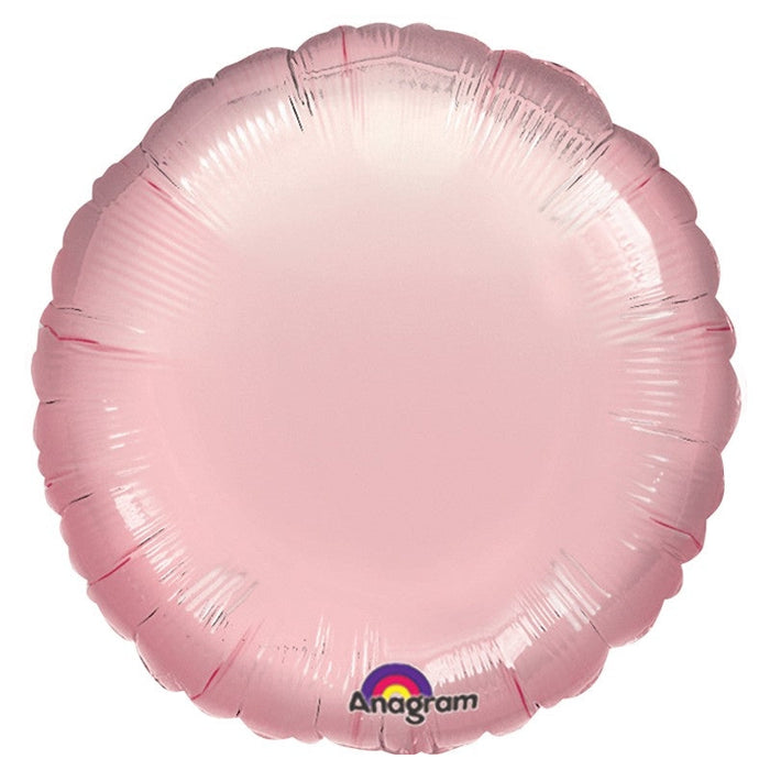 18 Inch Round Pastel Pink Plain Foil (Flat)