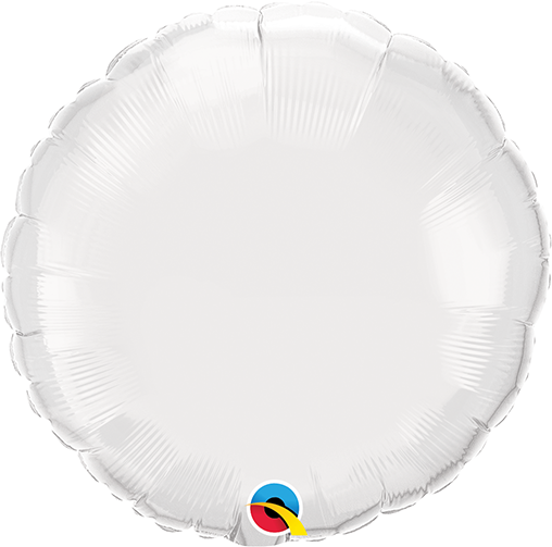 9'' Round White Plain Foil