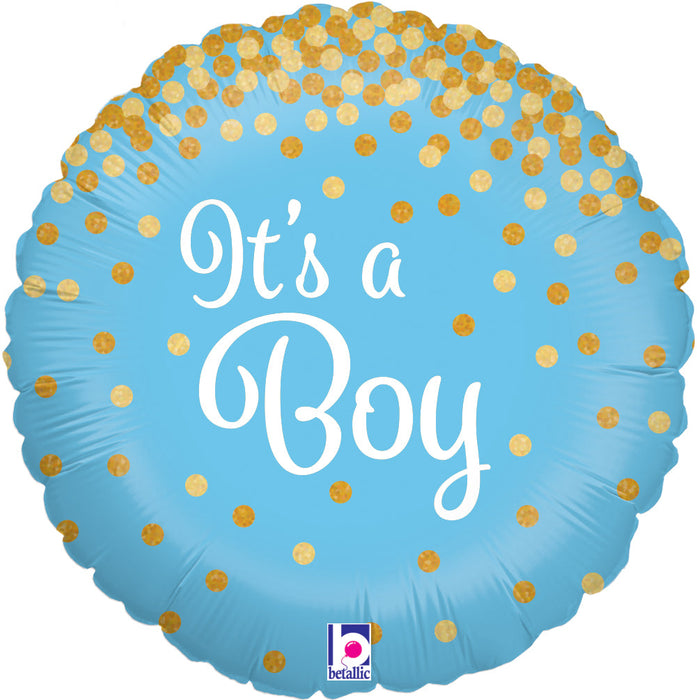 18 Inch Glittering It'S A Boy Holographic Balloon