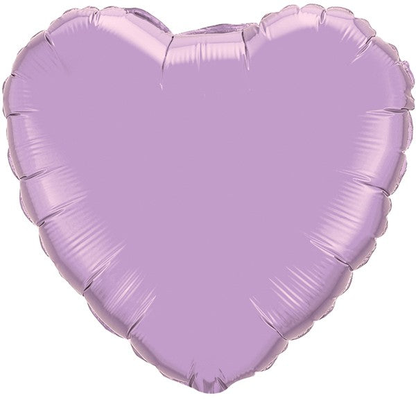 18'' Heart Pearl Lavender Plain Foil