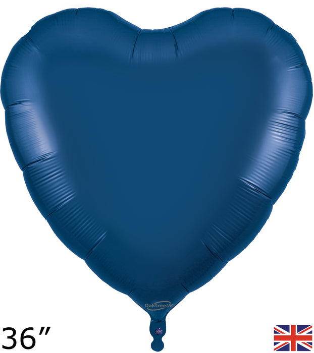 Navy Blue Heart Shaped Balloon 36"