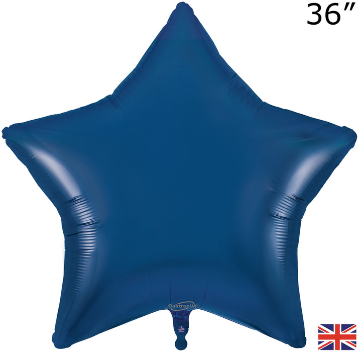 Navy Blue Star Shaped Balloon 36"