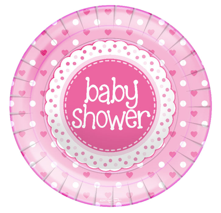 Baby Shower Pink 9inch/23cm Plates 8pk