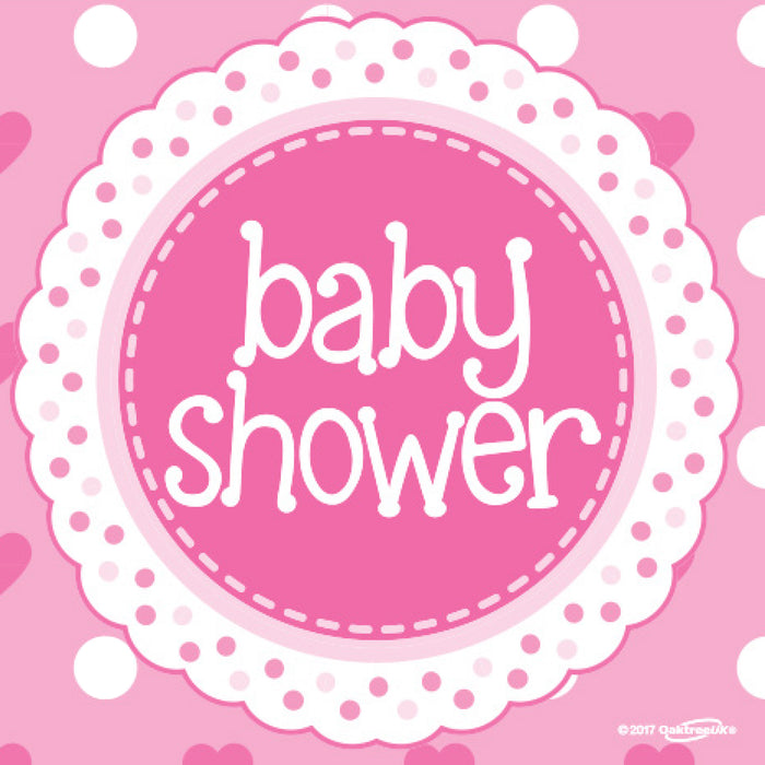 Baby Shower Pink 33cm x 33cm 3-ply Napkins 16pcs
