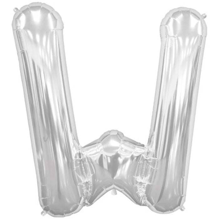 16'' Foil Letter W - Silver Packaged Air Fill