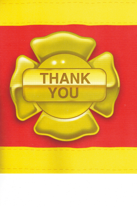 Firefighter Thank You Cards and Envelopes