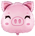 8" Inch Mini Light Pink Pig Head Foil (Flat)