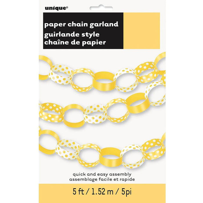 Sunflower Yellow Polka Dot Daisy Chain 5ft