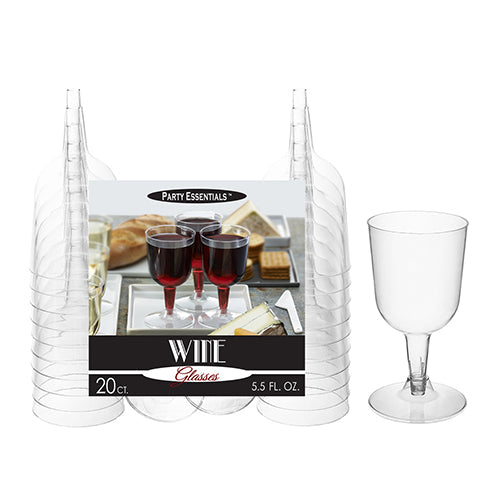 Clear 5.5oz Plastic Wine Glases