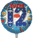 Blue / Skateboard 12th Birthday 18 Inch Foil Balloon