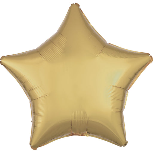 18'' Metallic White Gold Star Standard Packaged Foil Balloon