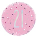 Birthday Pink Glitz Number 21 Round Foil Balloon 18''