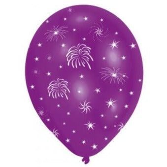 11'' Fireworks Latex Balloons 6pk