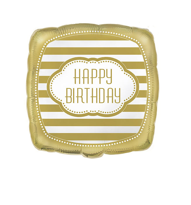 Golden Birthday Square Foil Balloon