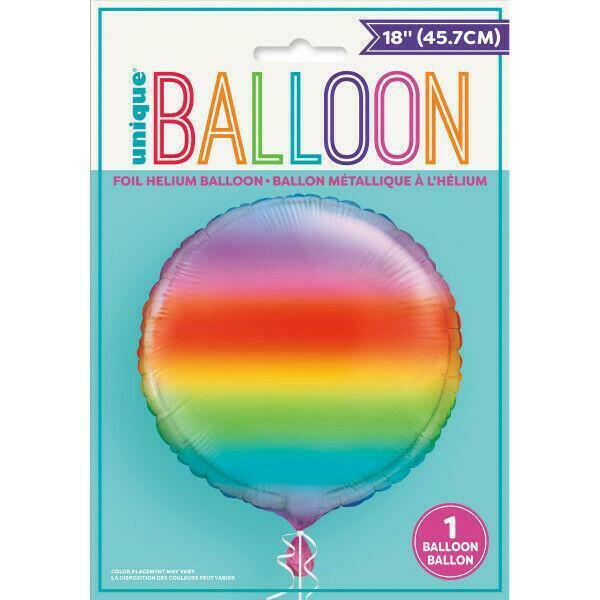 Gradient Rainbow Round Foil Balloon 18''