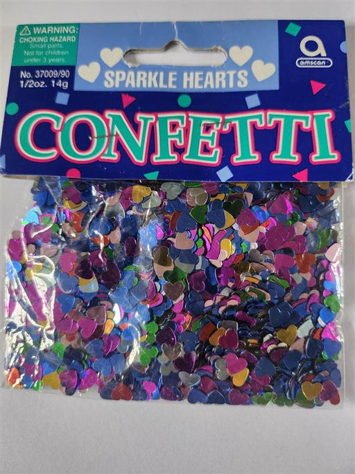 Multi-Coloured Sparkle Hearts Confetti 14g