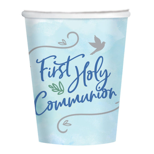 Amscan Cups Blue First Holy Communion Paper Party Cups 8pk