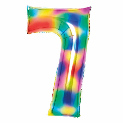 Amscan Foil Balloon Bright Rainbow Number 7 Foil Balloons 34"