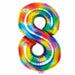 Amscan Foil Balloon Bright Rainbow Number 8 Foil Balloons 34"