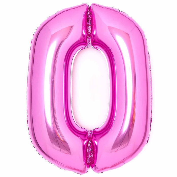 Amscan Foil Balloon Pink Number 0 Foil Balloons 34"