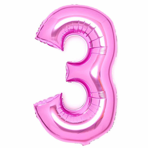 Amscan Foil Balloon Pink Number 3 Foil Balloons 34"