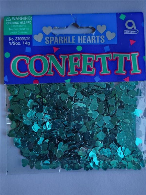 Amscan Turquoise Sparkle Hearts Confetti 14g