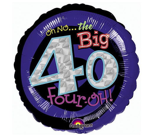 Anagram 18" Holographic Oh No! It's My Birthday 40 Balloon