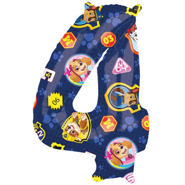 Anagram Foil Balloon Paw Patrol Number 4 Foil Balloon