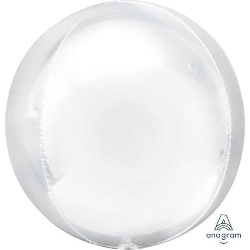 Anagram Foil Balloons White Orbz 15"