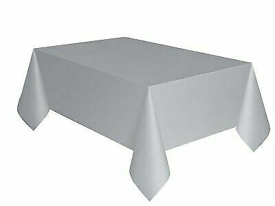 Silver Plastic Party Table Cover