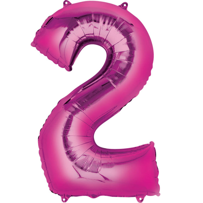 16'' Foil Number 2 - Magenta Packaged Air Fill (Anagram)