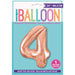 Rose Gold Number 4 Shaped Foil Balloon 34''