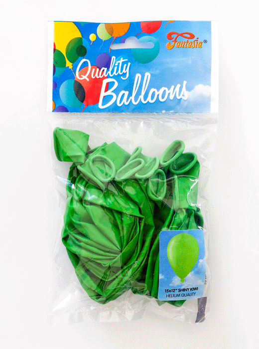 12" Kiwi Shiny Balloons 15pk