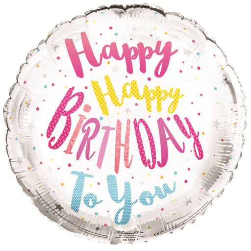 18'' Happy Happy Birthday To You Foil Balloon