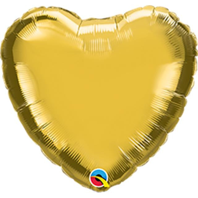 4 Inch Gold Heart Foil (Flat)